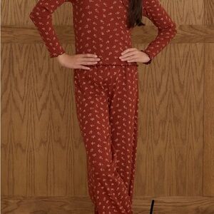 Rylee + Cru ribbed lounge set ruby ditsy floral